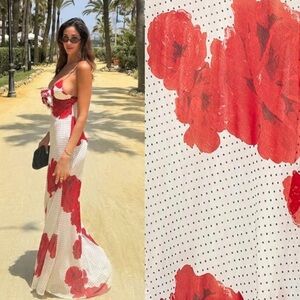 ZARA FLORAL POLKA DOT DRESS